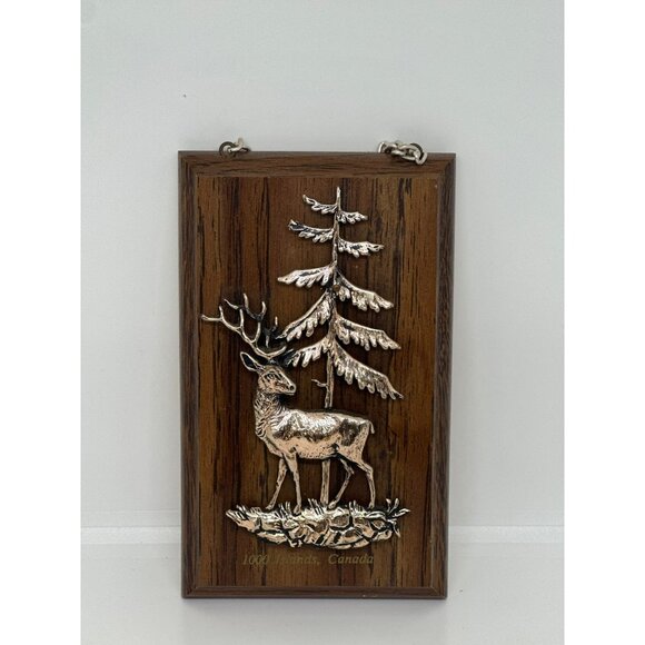 VTG 1000 Islands Canada Wall Plaque Stag & Pine Tree Design Retro Decor Wood - Picture 2 of 7